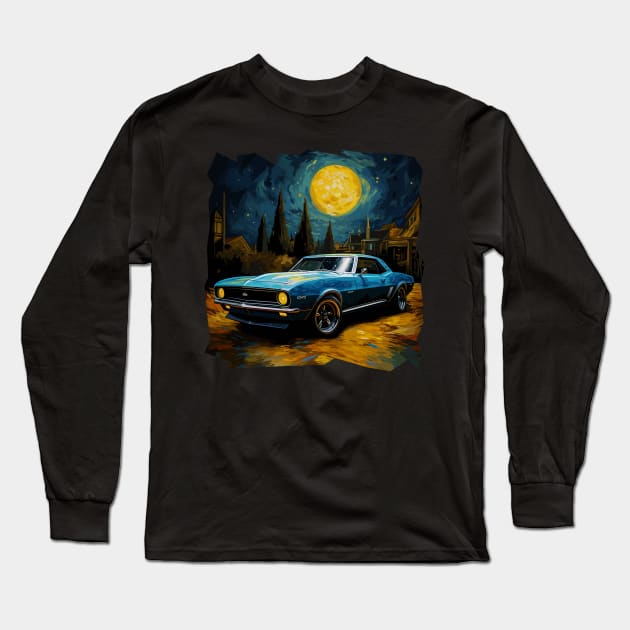 Chevrolet camaro RS van gogh style Long Sleeve T-Shirt by remixer2020